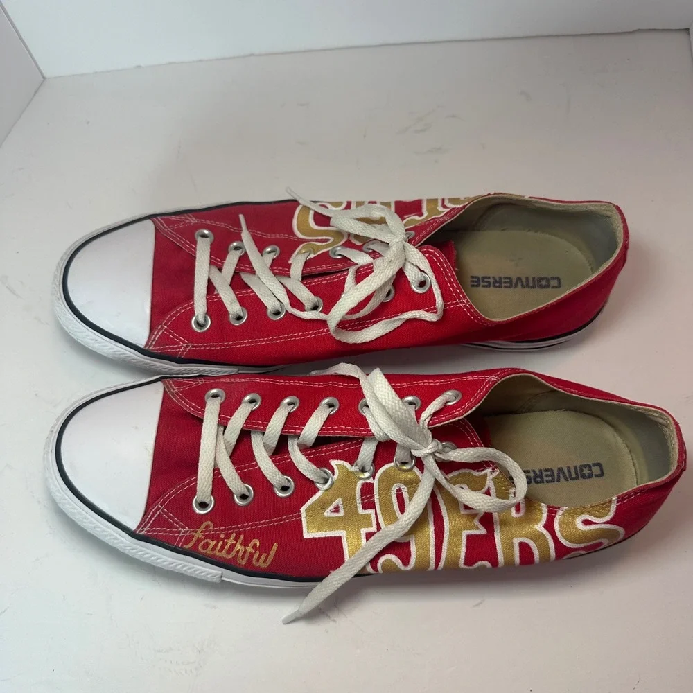 Converse Chuck Taylor All Star Low Top San Francisco 49ers Custom Red Mens Shoes - Picture 13 of 16